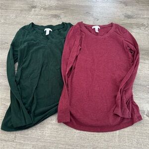 Ambiance maternity Long Sleeve Top set - Green and Red